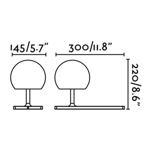 NIKO GLASS Lámpara sobremesa blanca