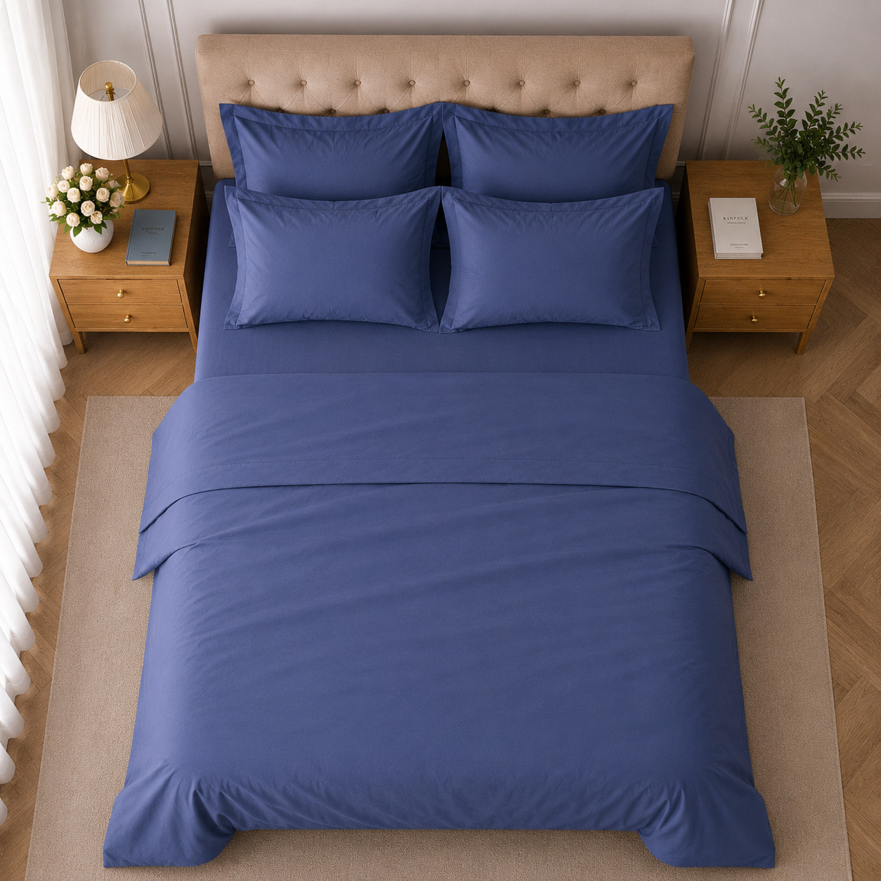 COTONISSIMI Completo Letto Tinta Unita in 100% puro cotone