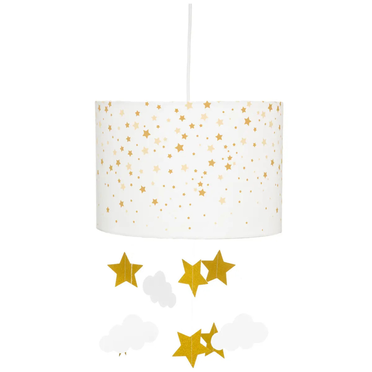 Suspension enfant - blanc & jaune ocre D30 cm