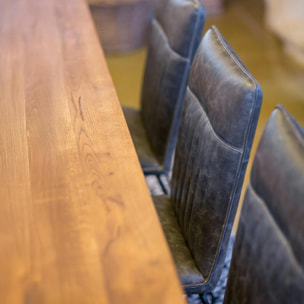 Table à manger 240 cm bois/métal pied croisé OKA