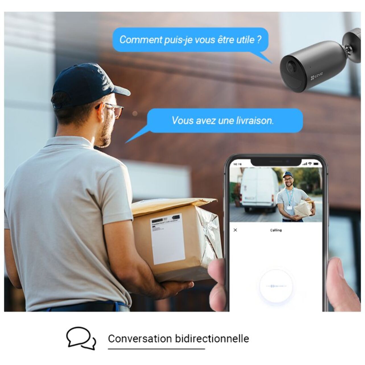 Caméra de surveillance EZVIZ 2 EB3 Type C + 2 panneaux solaires