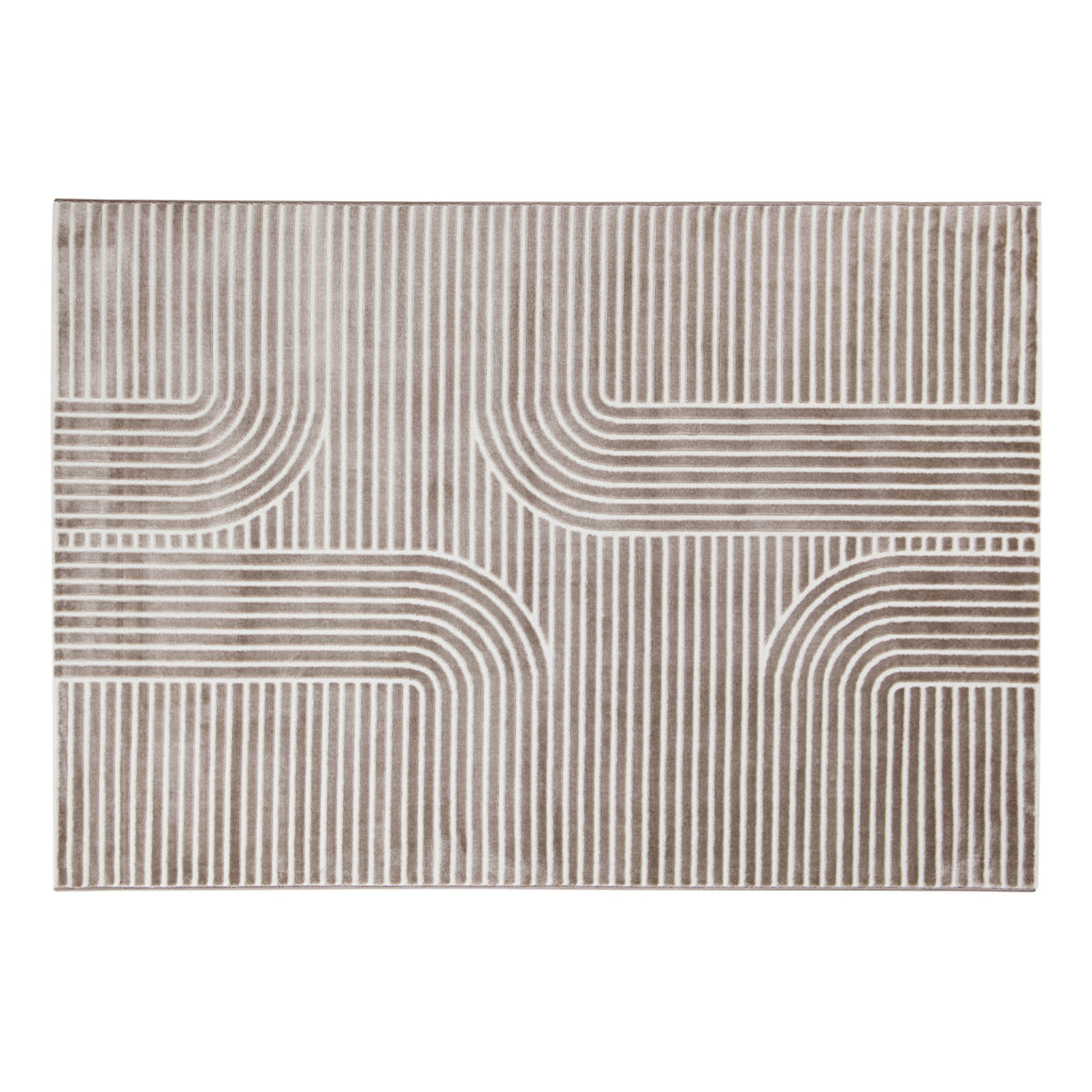 Tapis graphique rectangulaire taupe 160 x 230 cm MAGNUS