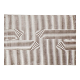 Tapis graphique rectangulaire taupe 160 x 230 cm MAGNUS