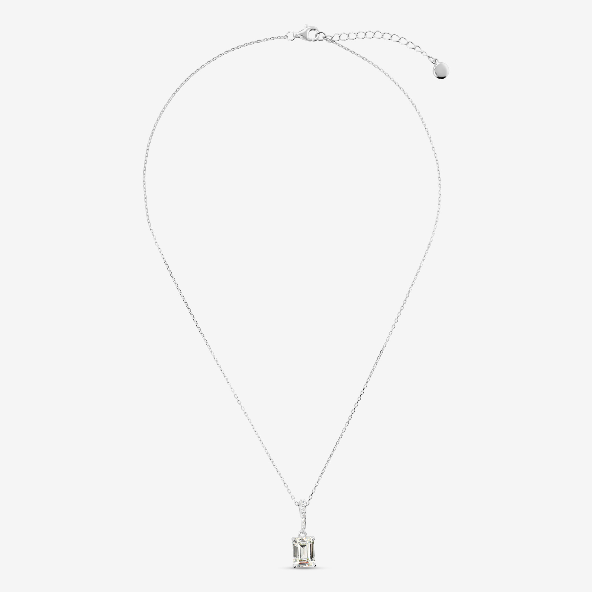 Collana in Argento 925 con Cubic Zirconia a Baguette e Pavé