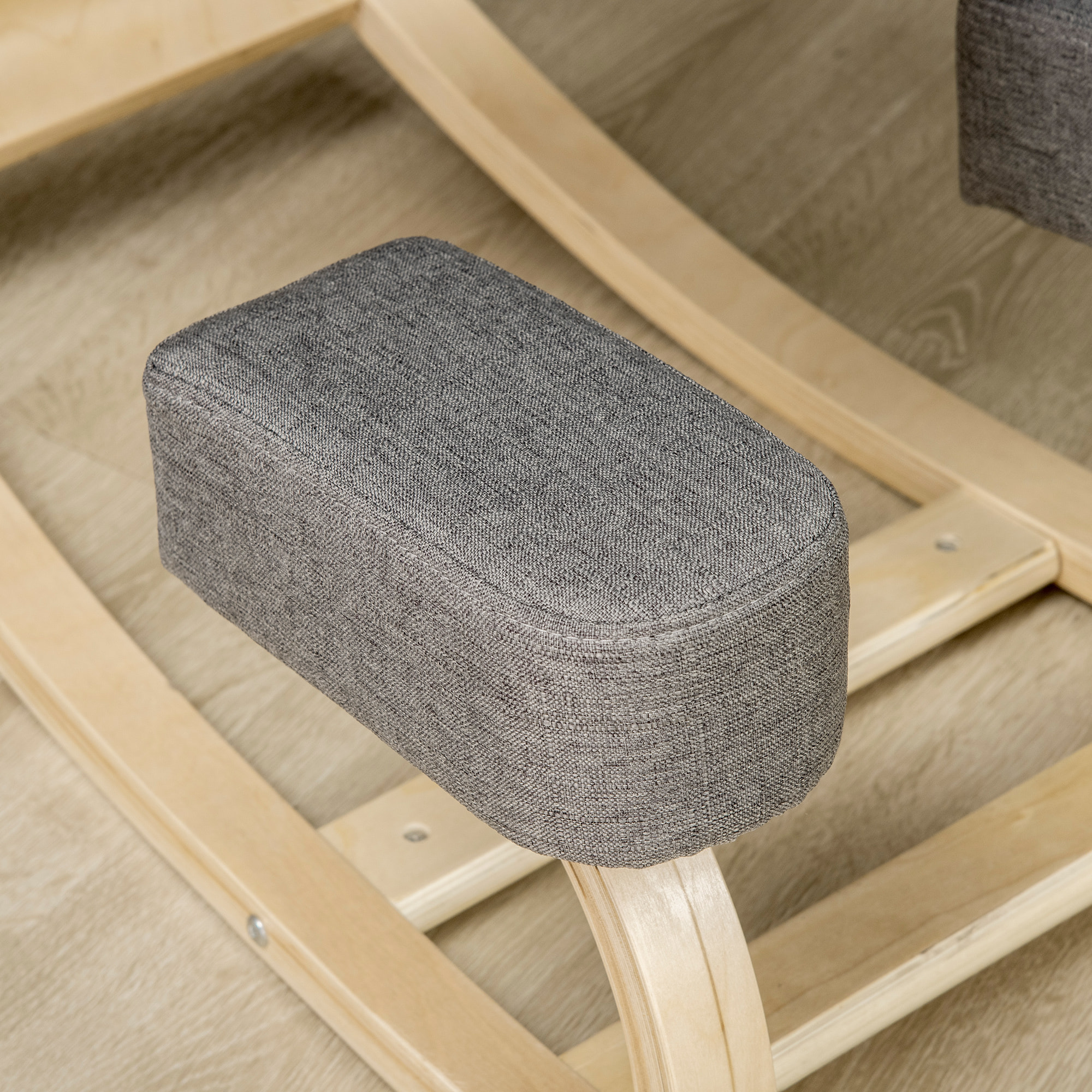 Tabouret ergonomique - siège assis à genoux - chaise à genoux grand confort - bois bouleau polyester gris