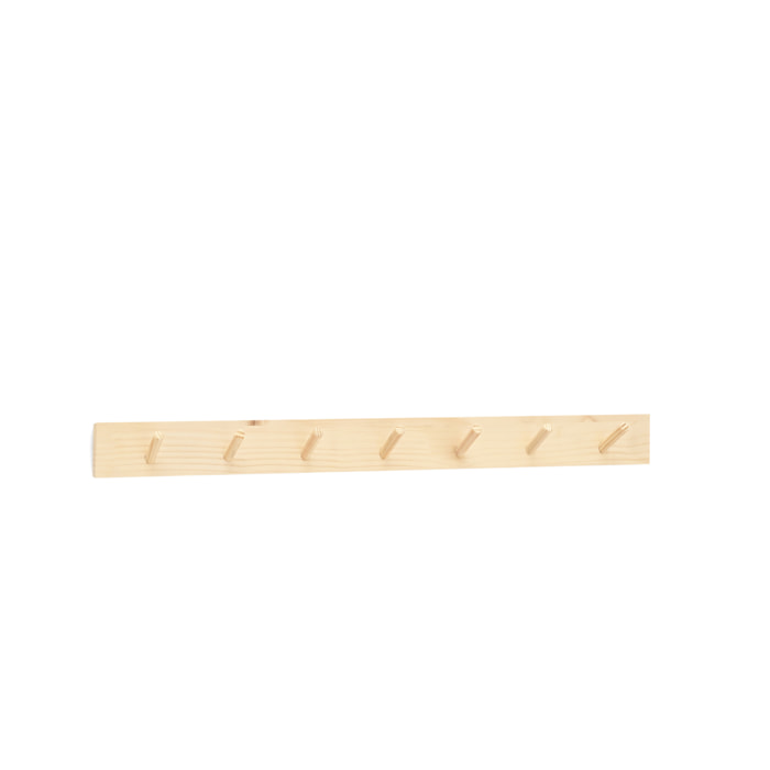 Colgador de pared de madera maciza en tono natural de 61x5cm Alto: 5 Largo: 61 Ancho: 1.4