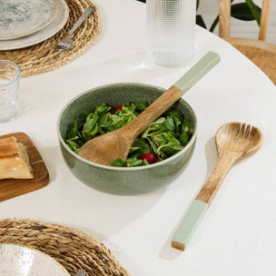 Couverts à salade Inaya vert et manguier