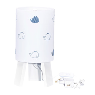 Lampe de chevet en coton blanc