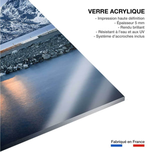 Paysage hiver rorbu à la tombée de la nuit  Tableau plexiglas