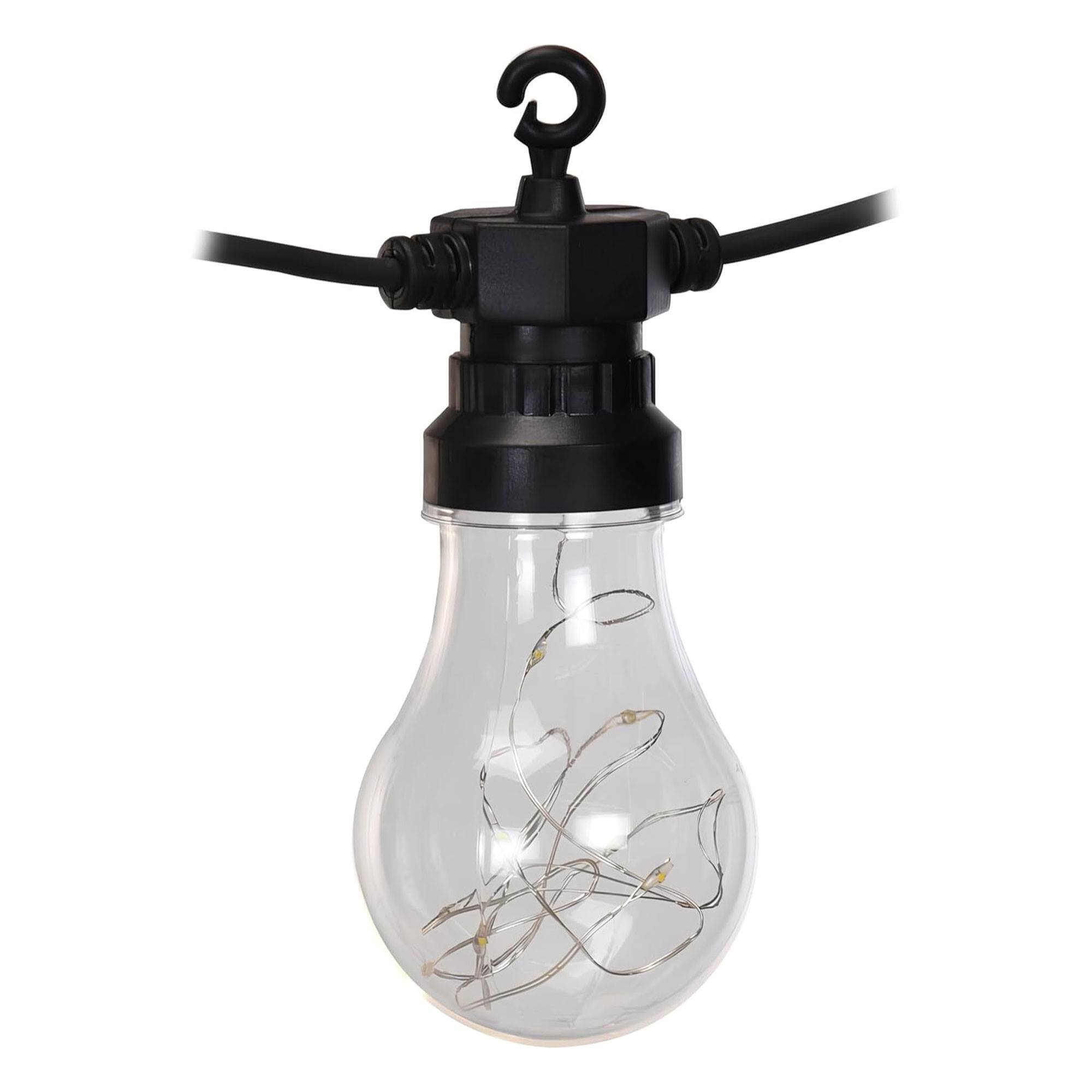 Guirnalda de luz 10 led en blanco cálido 450x6x15cm