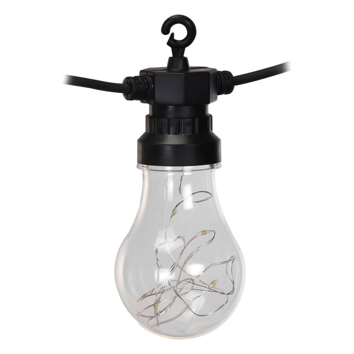 Guirnalda de luz 10 led en blanco cálido 450x6x15cm