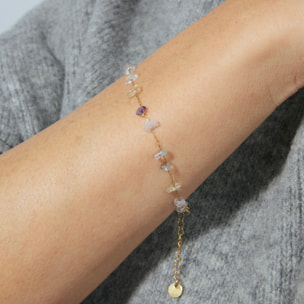 Pulsera de Multicolor Piedra Natural acabada en oro amarillo de 18k