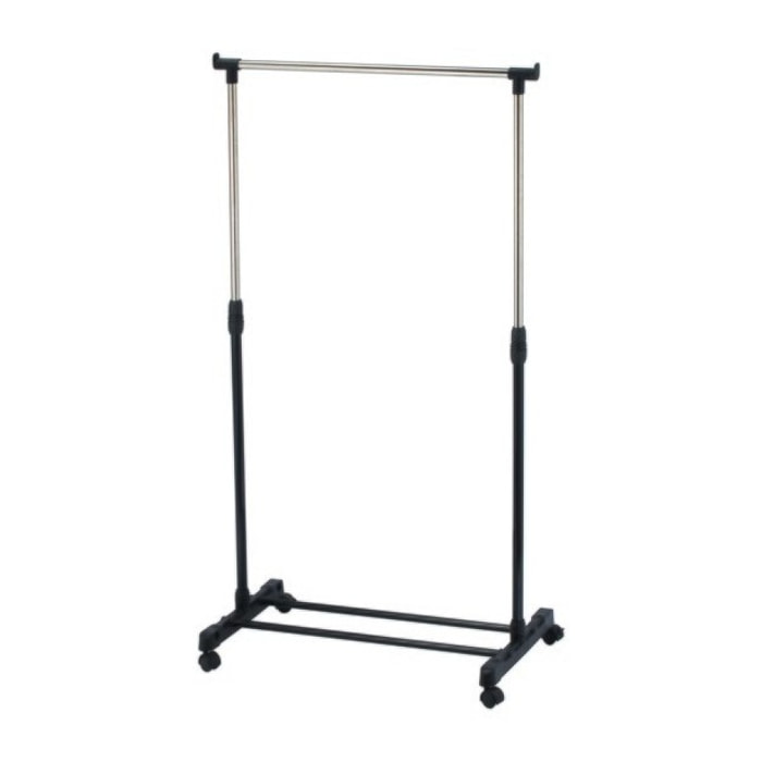 Portant à  vêtements à  roulettes en Inox 101-170cm Noir - Hauteur ajustable MSV