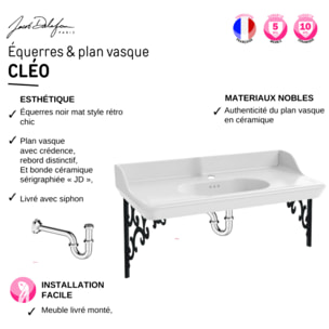 Pack plan vasque suspendu Cléo 1890