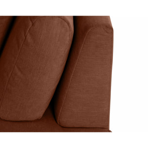 Santorini - canapé modulable d'angle gauche - 5 places - en tissu texturé - Terracotta