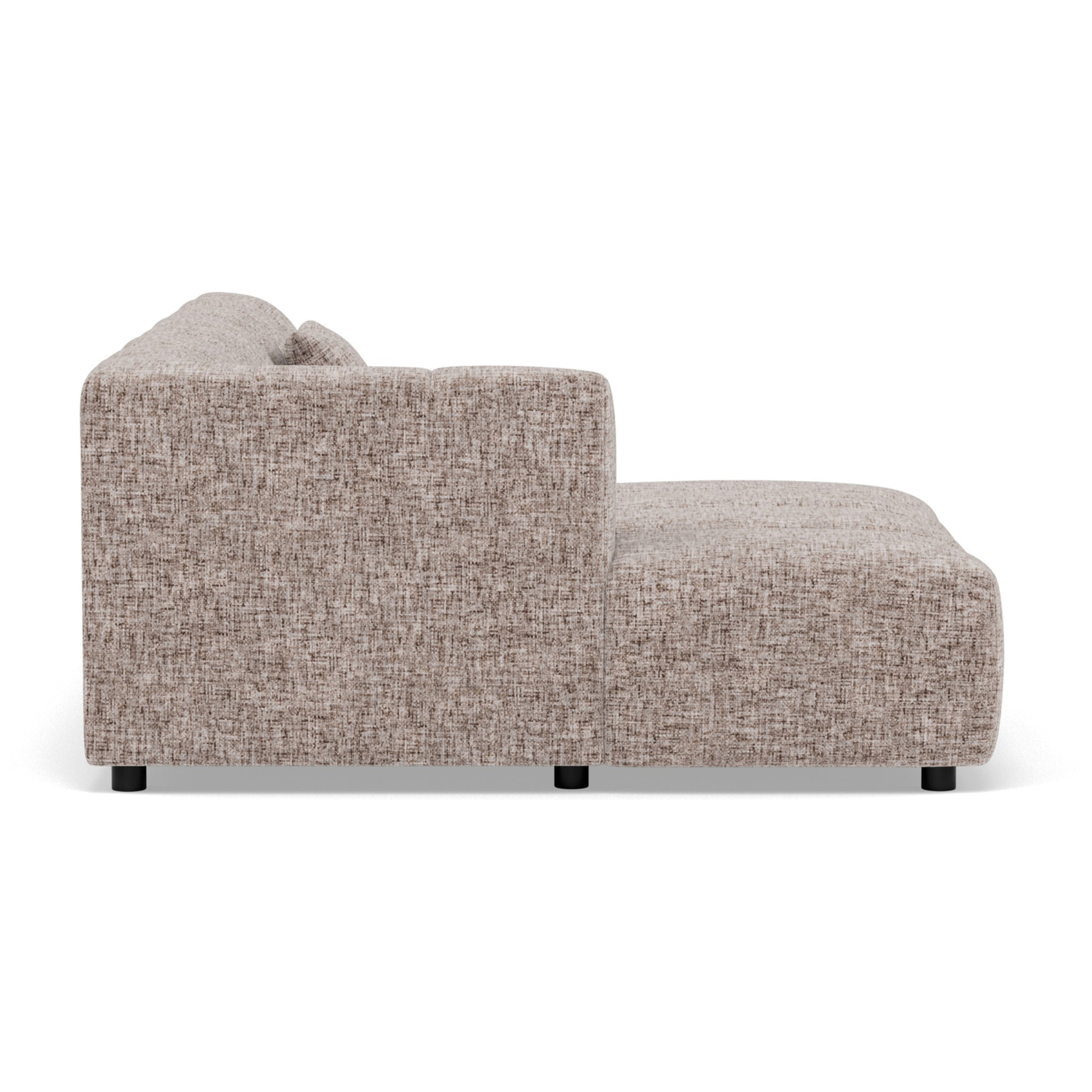 Curtis - canapé d'angle gauche 4 places sans accoudoir en tissu texturé - Taupe