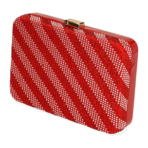 Clutch rossa in vernice e strass