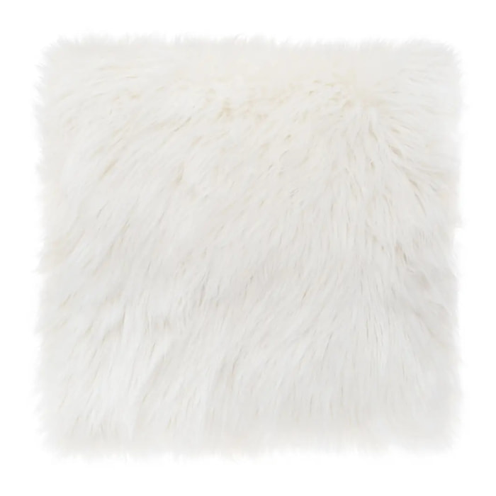 Coussin "Oslo" - fausse fourrure - blanc 40x40 cm