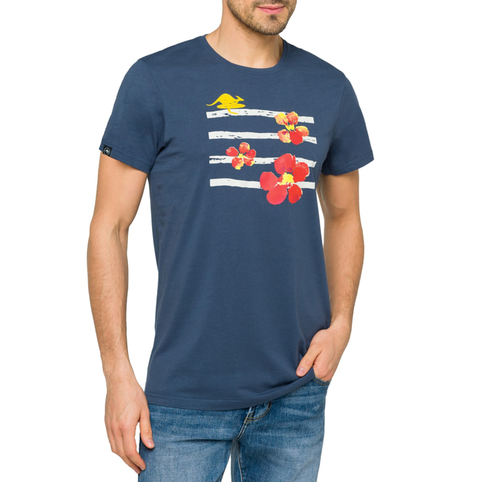 T-shirt in cotone 150 gr Hot Buttered Marvel Blu Indigo.