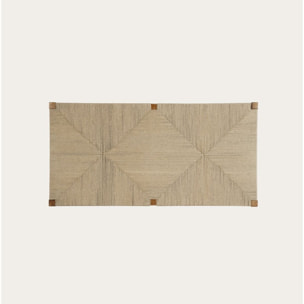 Tête de lit Agade -bois massif de manguier et jute-couleur noyer 162 x 80 x 3 cm