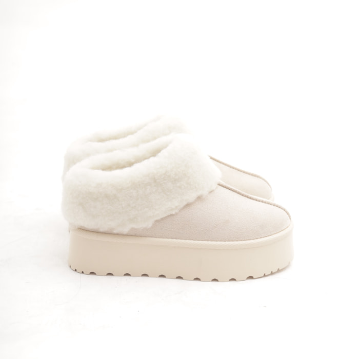 SLIPPER MAMMUT RISVOLTATO BEIGE