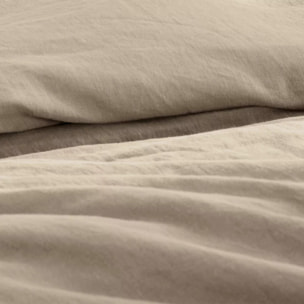 Housse de couette pur lin lavé 165 g/m² uni beige Le lin lave lin