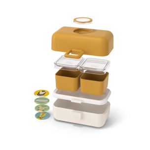 Lunch box à compartiments pour enfant Tresor 800ml Jaune Moutarde