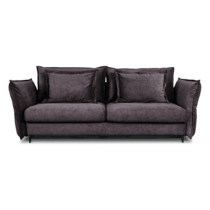 Canapé Tissu Droit Convertible Gris foncé Verduro - 3 Places