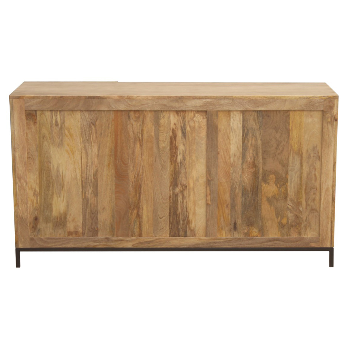 Buffet industriel en bois manguier massif et métal noir 2 portes L145 cm YPSTER