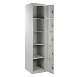 Armadietto metallico 5 ante grigio