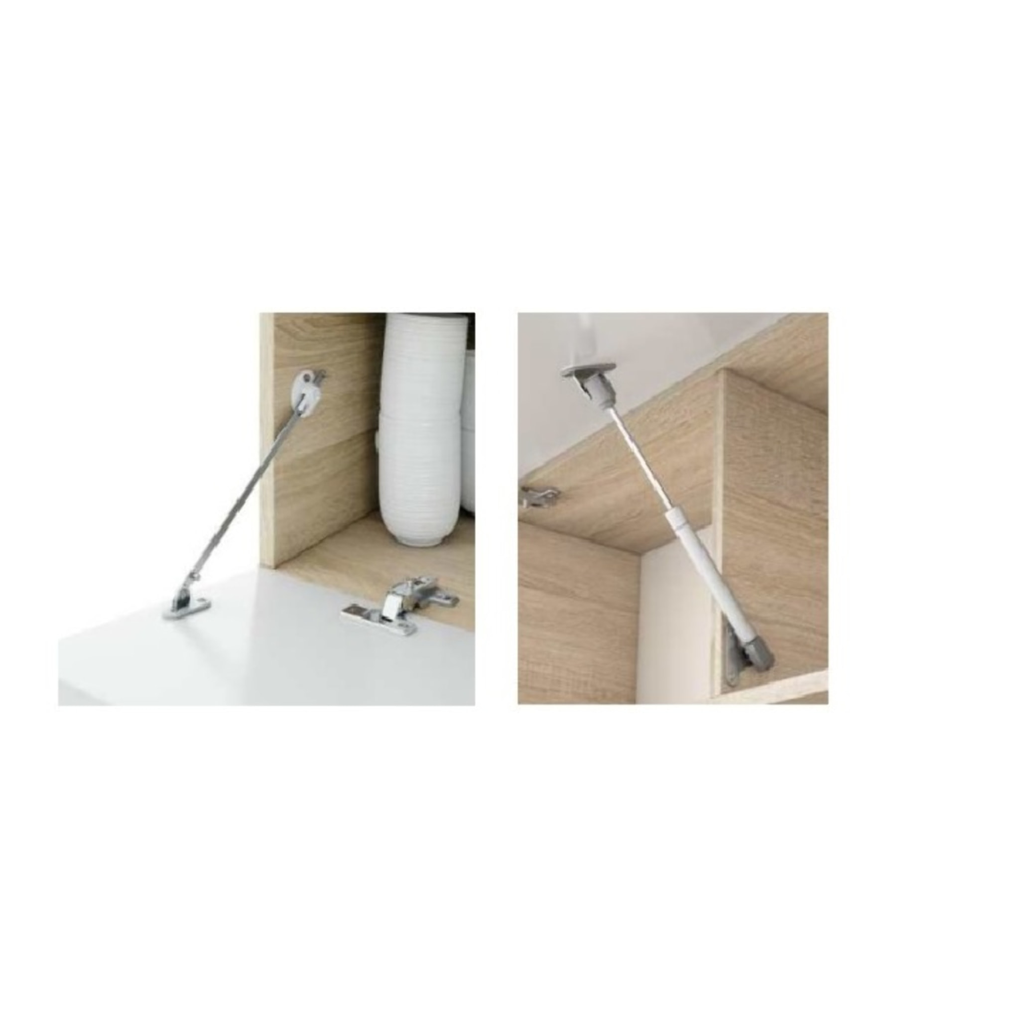 Parete attrezzata Aligator, Mobile da soggiorno porta TV reversibile, Composizione per salotto con pensile e mensola, 220x40h44 cm, Rovere effetto nodi e Bianco