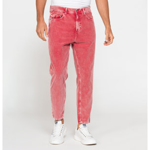 PANTALONE 5 TASCHE IN VELLUTO EFFETTO ACID WASH