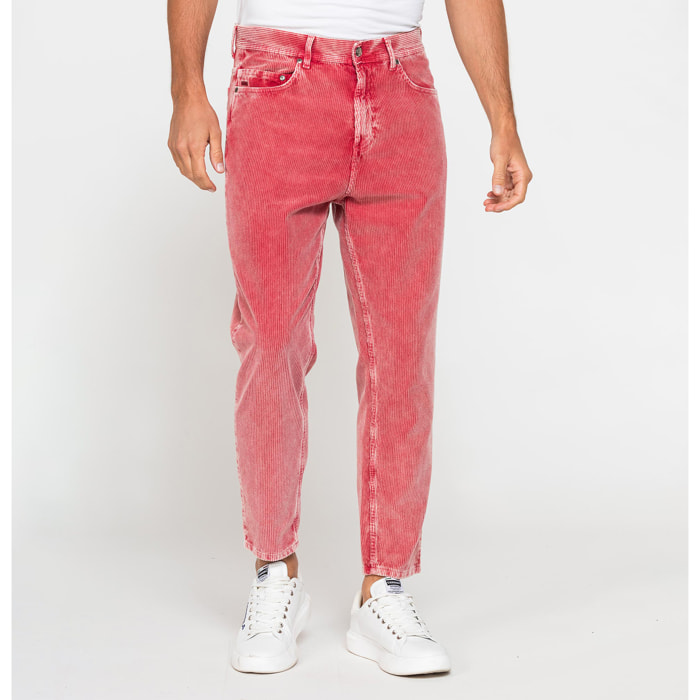 PANTALONE 5 TASCHE IN VELLUTO EFFETTO ACID WASH