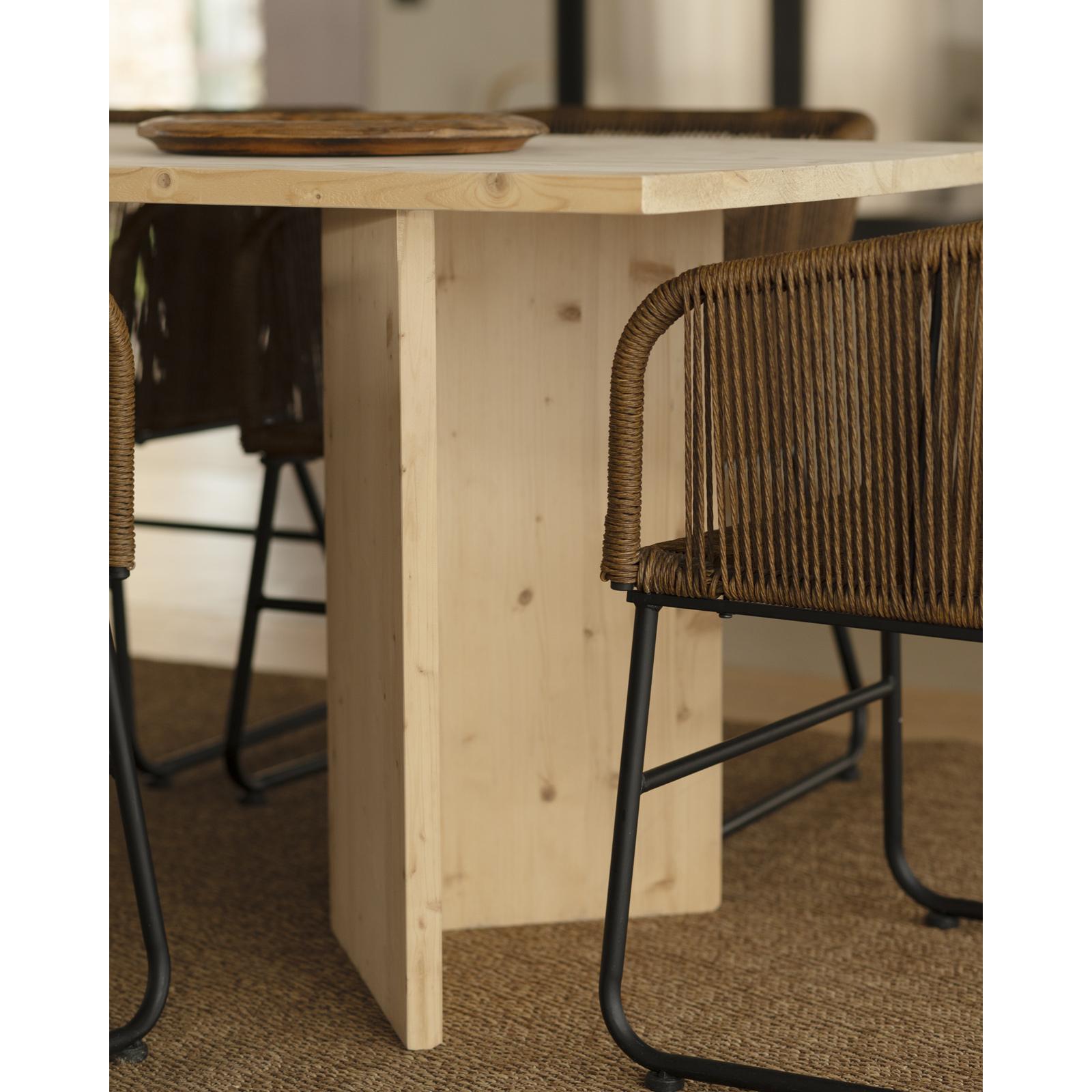 Mesa de comedor de madera maciza en tono natural de varias medidas