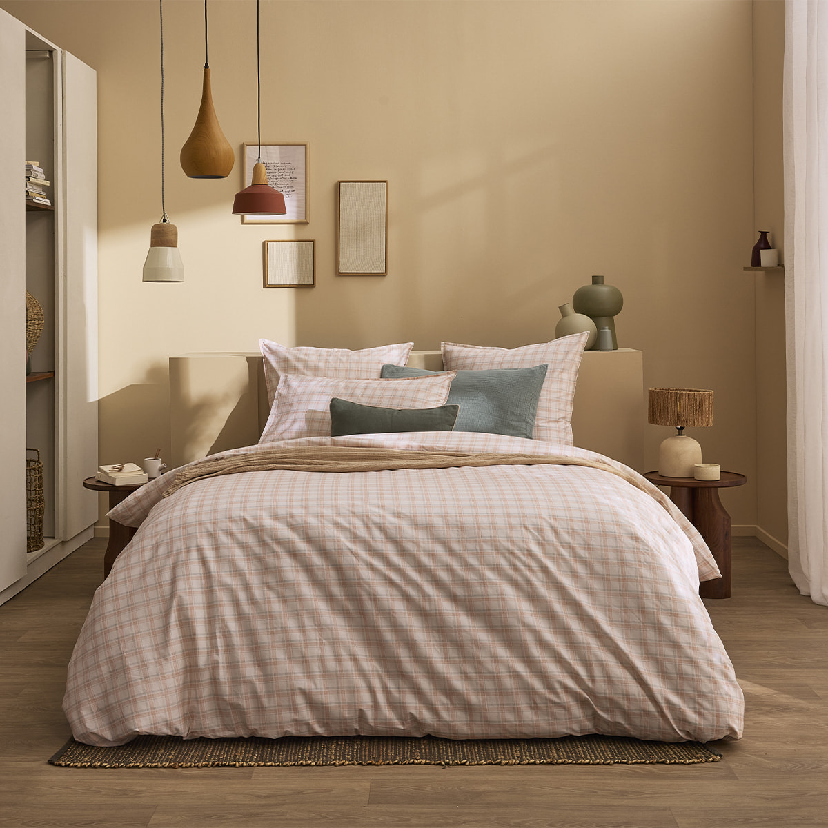 Taie d'oreiller imprimée en percale de coton, CADENCE