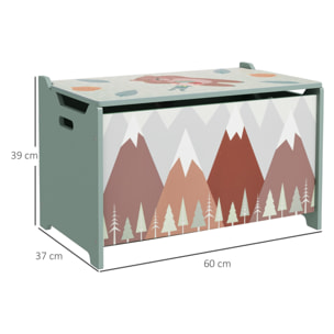 Cajas de Almacenamiento Cajas de Juguetes para Niños de 3 a 8 Años con 2 Asas y Estampado de Osos Carga 20 kg para Libros Ropas en Dormitorio Salón Comedor 60x37x39 cm Verde