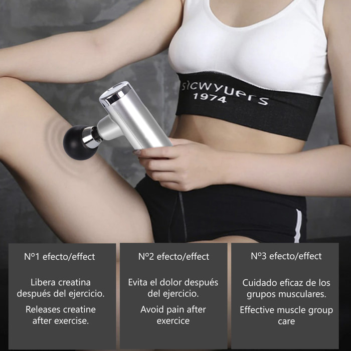 Mini pistola per massaggio muscolare Fascia Gun SJ-8200. 6 livelli di intensità.