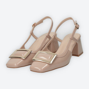 Décolleté sling back Donna Tata Italia Beige