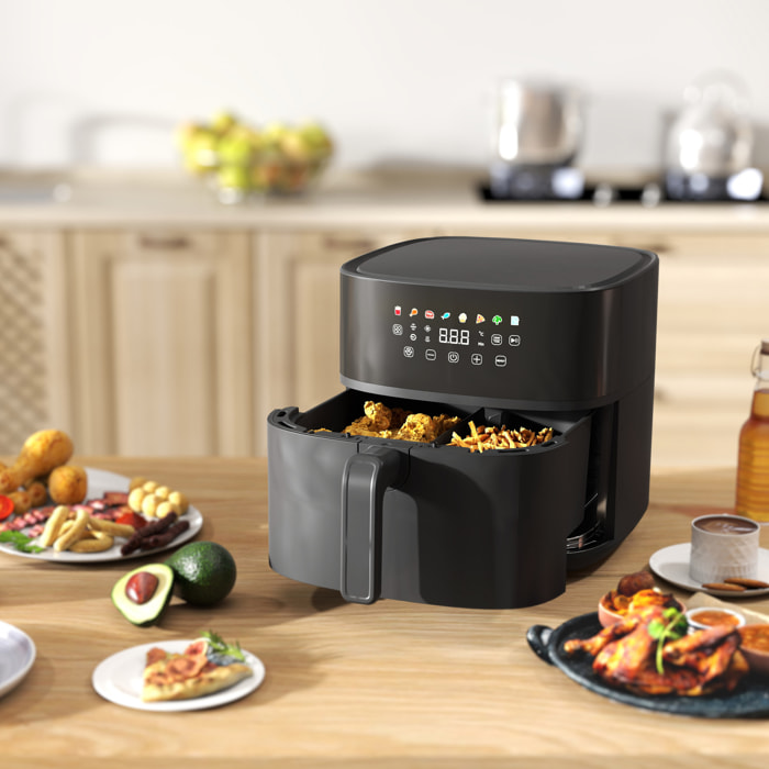 Friteuse à air friteuse sans huile air fryer 1700W 8L 8 prog. écran tactile LED multifonction noir