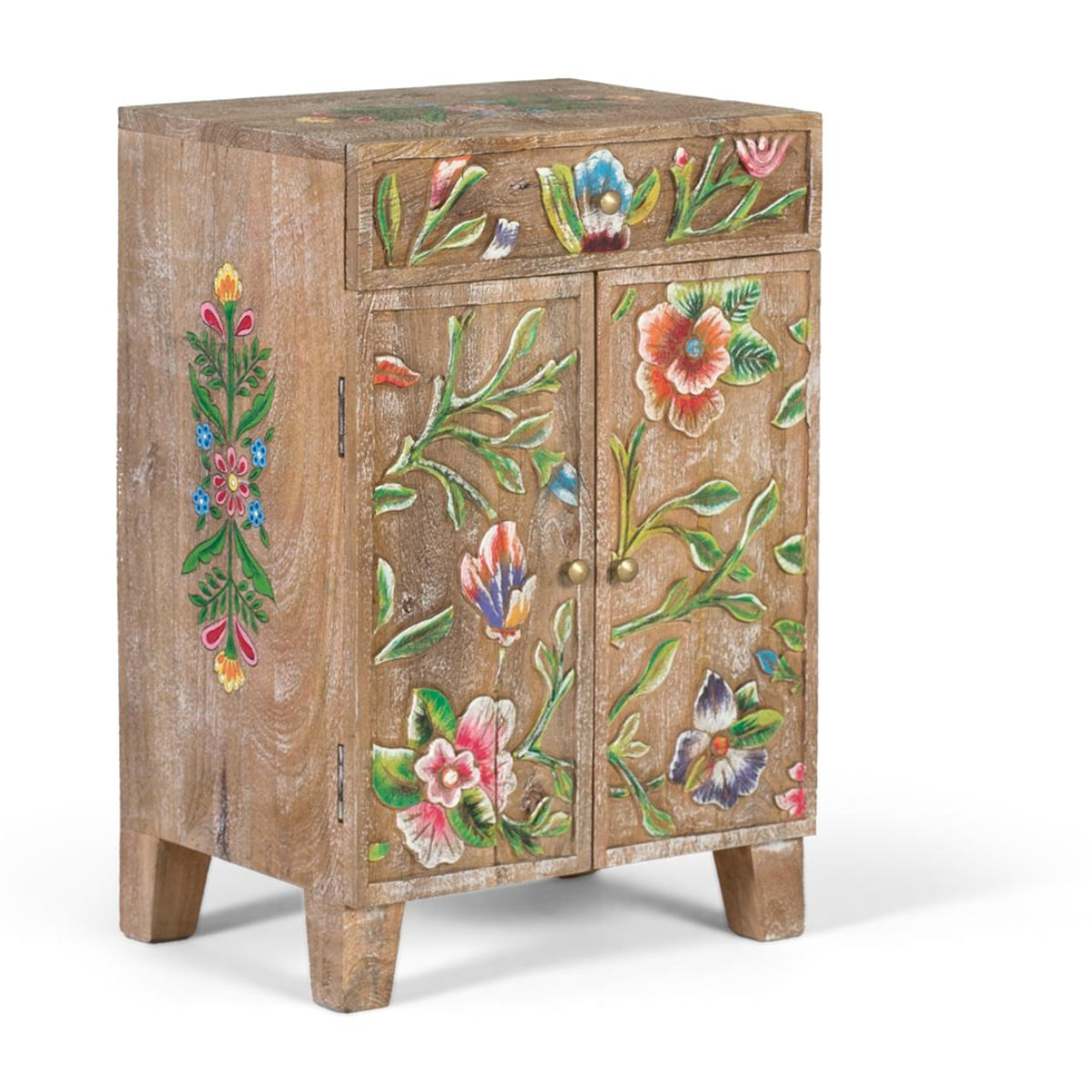 Muebles Auxiliare de Madera de Mango 42 Cm Estilo Artesanal Étnico