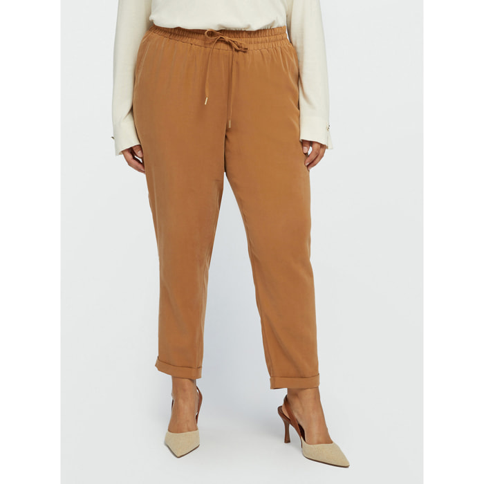 Fiorella Rubino - Pantaloni joggers con tasche all'americana - Marrone