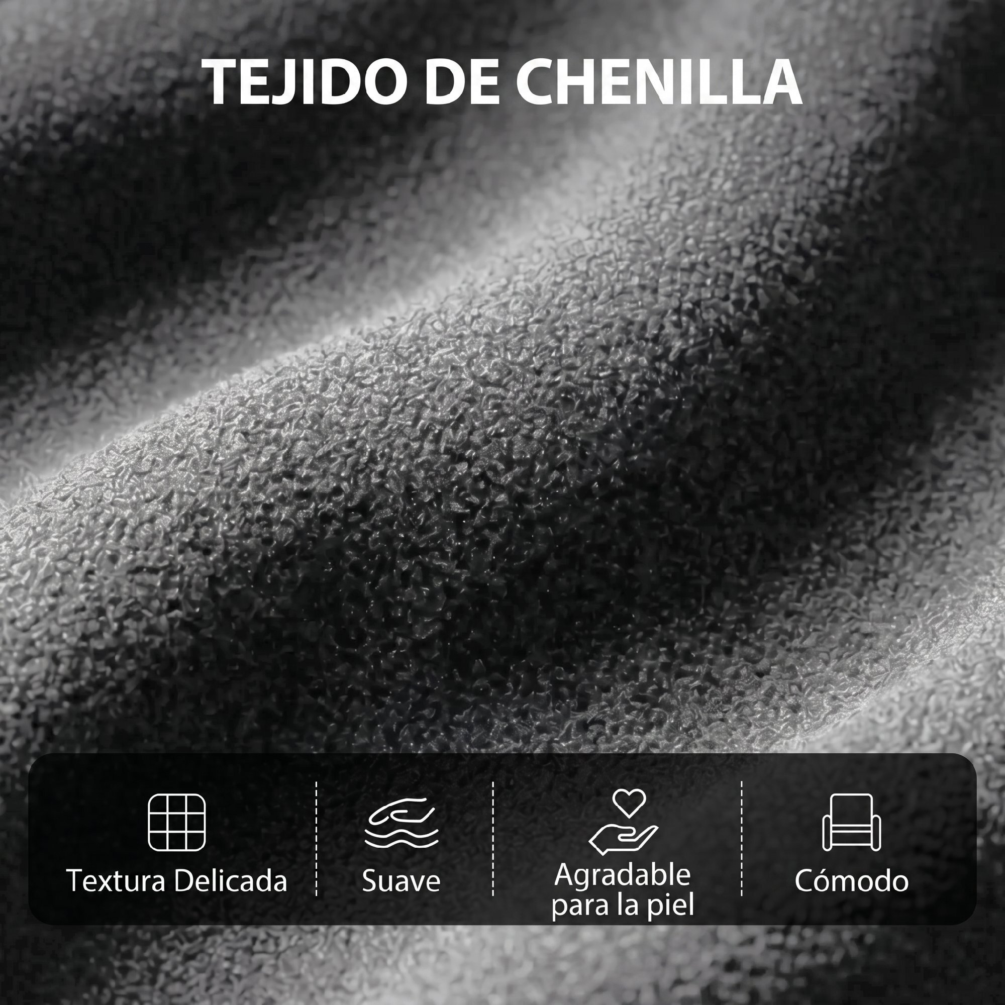 Sillón de Masaje, Sillón Relax Reclinable 160° con Mando a Distancia, Reposapiés, 2 Zonas de Masaje, Respaldo Alto, Asiento de Muelles, Bolsillos, Tapizado en Chenilla, 66x91x108 cm Gris Oscuro
