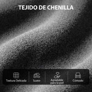 Sillón de Masaje, Sillón Relax Reclinable 160° con Mando a Distancia, Reposapiés, 2 Zonas de Masaje, Respaldo Alto, Asiento de Muelles, Bolsillos, Tapizado en Chenilla, 66x91x108 cm Gris Oscuro