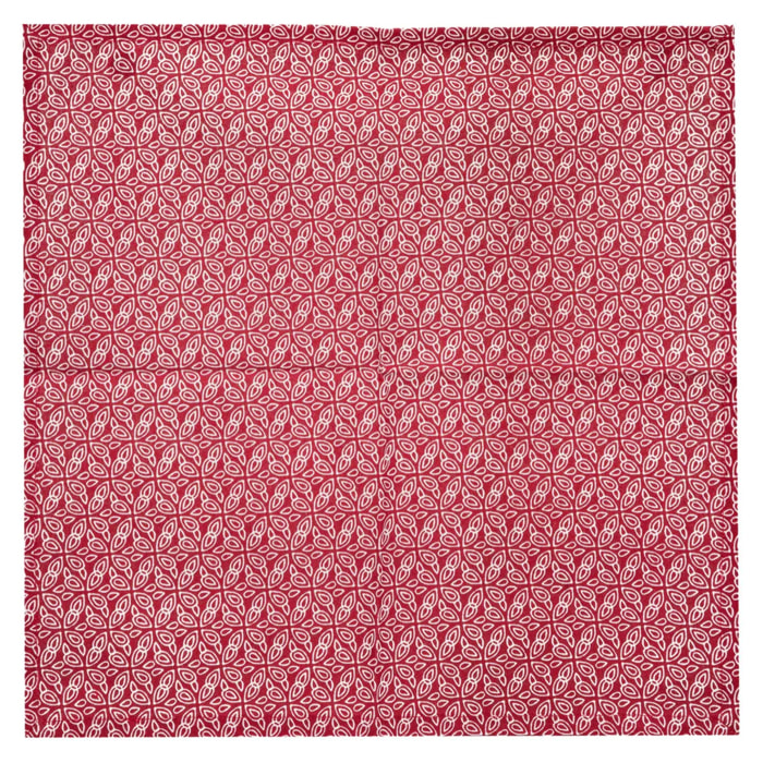 Lot de 4 serviettes de table imprimées "Olia" - rouge - coton 40x40 cm