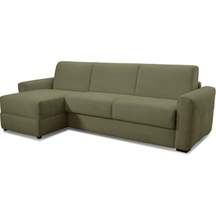 Canapé d'angle convertible express 5 places en velours côtelé - ANDREA