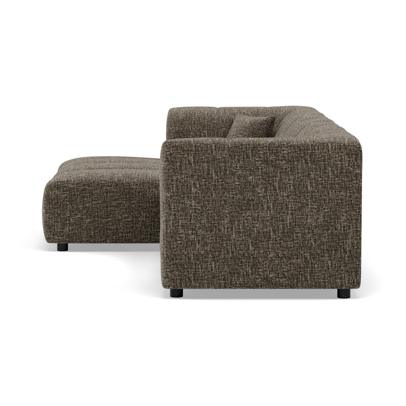 Curtis - canapé d'angle gauche 4 places avec accoudoir en tissu texturé - Vert Olive