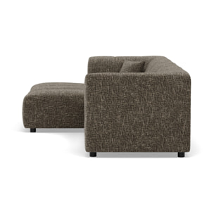 Curtis - canapé d'angle gauche 4 places avec accoudoir en tissu texturé - Vert Olive