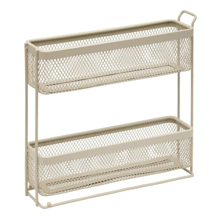 Support à épices 2 niveaux rectangulaire Telma 7x29cm beige