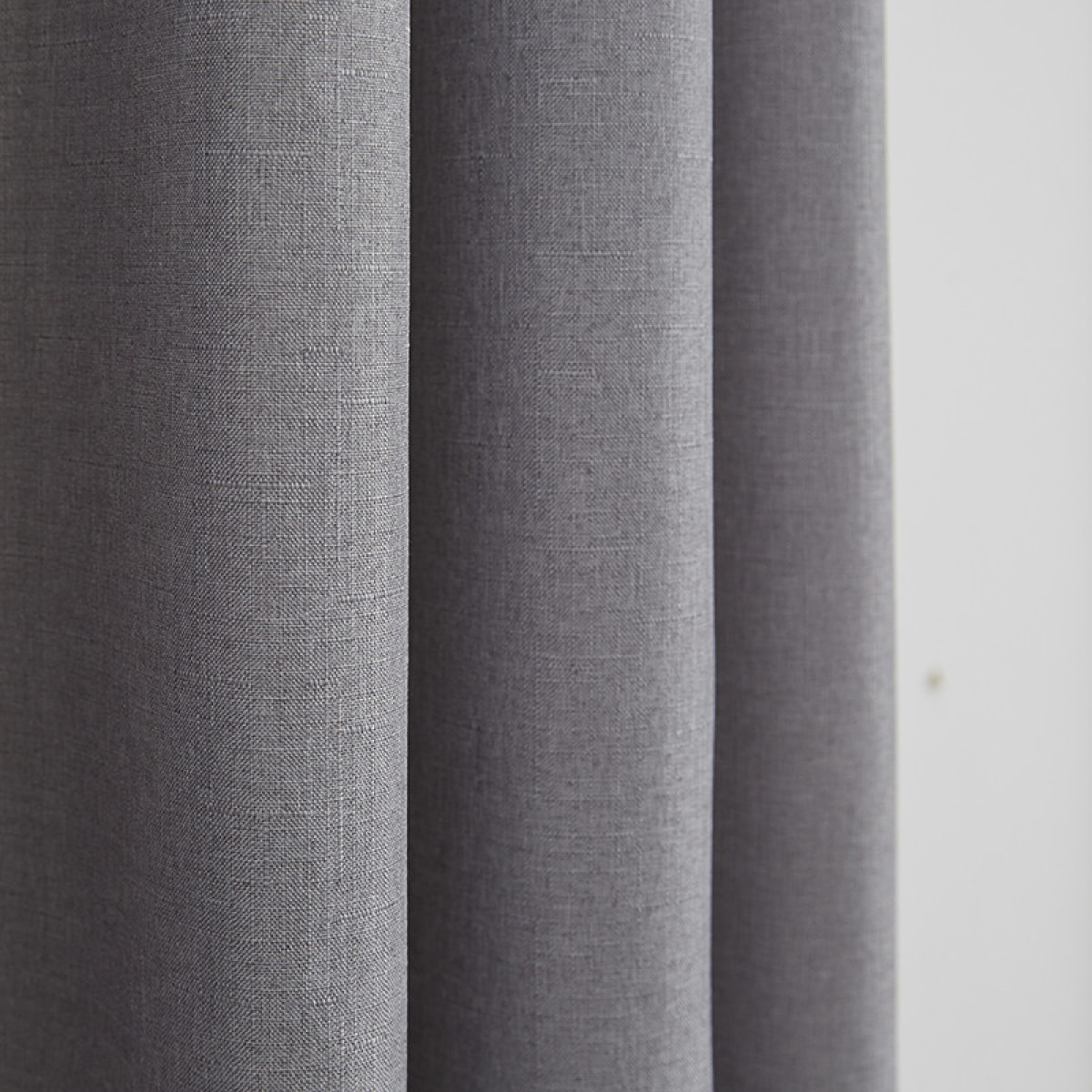 Paire de Doubles Rideaux à œillets "effet lin" Gris perle 140 x 260 cm Moonlight deco