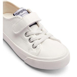 Zapatillas Bajas de Niños con Cierre Adherente en Blanco